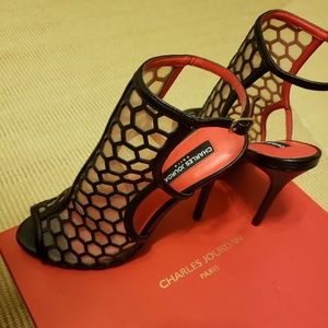 Charles Jourdan Laser Cage Red Sole Heels 6.5